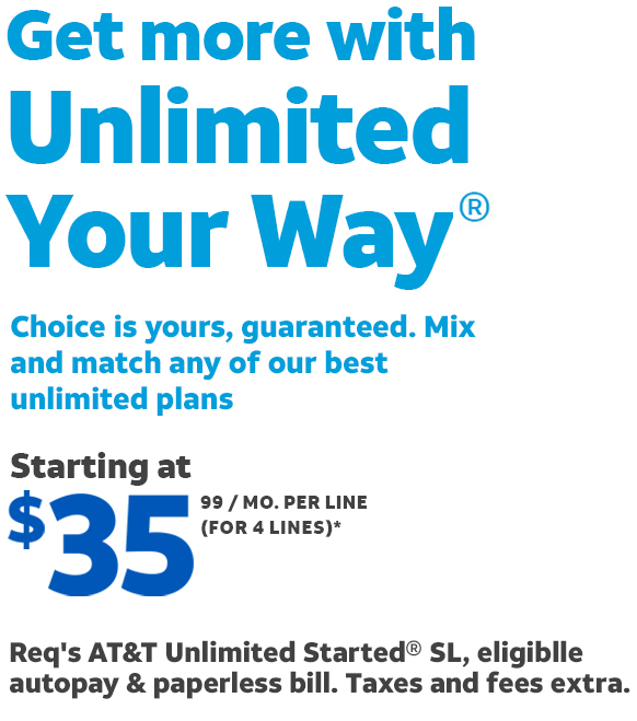 with All In One. Get AT&T Fiber plus an AT&T unlimited wireless plan